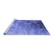 Sideview of Machine Washable Oriental Blue Industrial Rug, wshurb2553blu