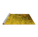 Sideview of Machine Washable Oriental Yellow Industrial Rug, wshurb2553yw