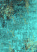Oriental Turquoise Industrial Rug, urb2553turq