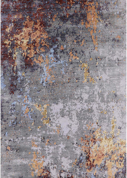 Mid-Century Modern Puce Purple Oriental Rug, urb2553