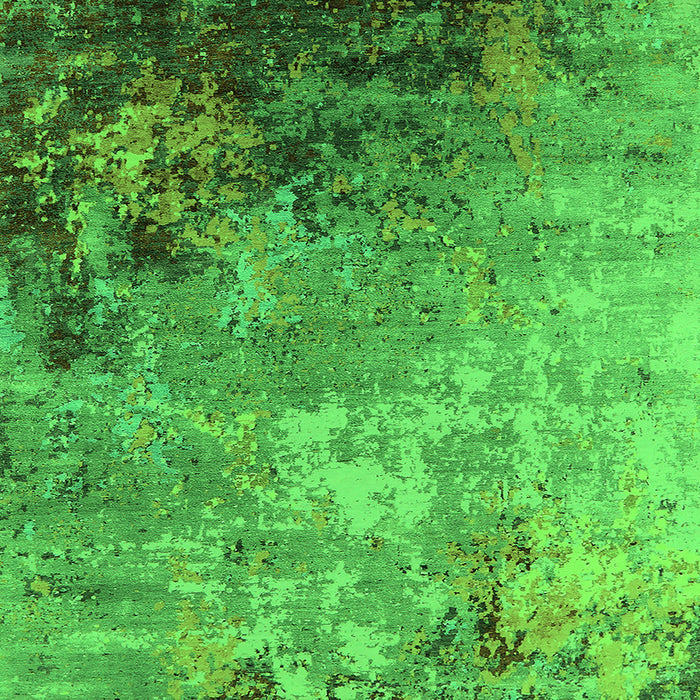 Square Oriental Green Industrial Rug, urb2553grn