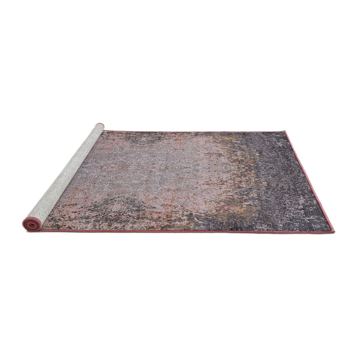 Sideview of Machine Washable Industrial Modern Rosy Brown Pink Rug, wshurb2554
