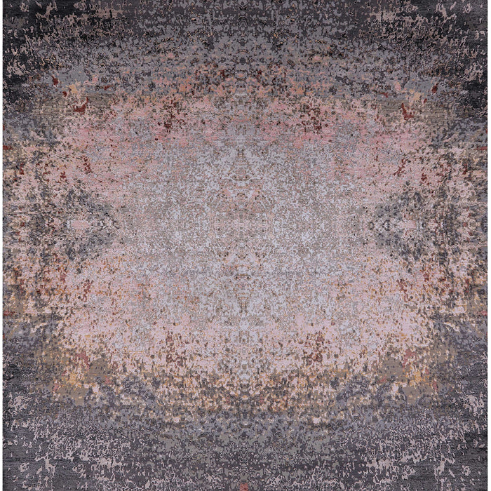 Square Machine Washable Industrial Modern Rosy Brown Pink Rug, wshurb2554