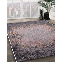 Mid-Century Modern Rosy Brown Pink Oriental Rug, urb2554