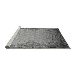 Sideview of Machine Washable Oriental Gray Industrial Rug, wshurb2554gry