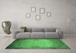 Machine Washable Oriental Emerald Green Industrial Area Rugs in a Living Room,, wshurb2554emgrn