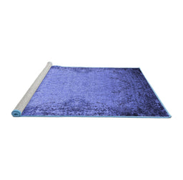 Sideview of Machine Washable Oriental Blue Industrial Rug, wshurb2554blu