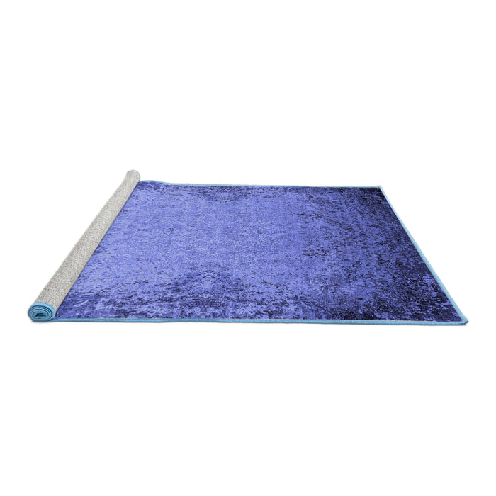 Sideview of Machine Washable Oriental Blue Industrial Rug, wshurb2554blu