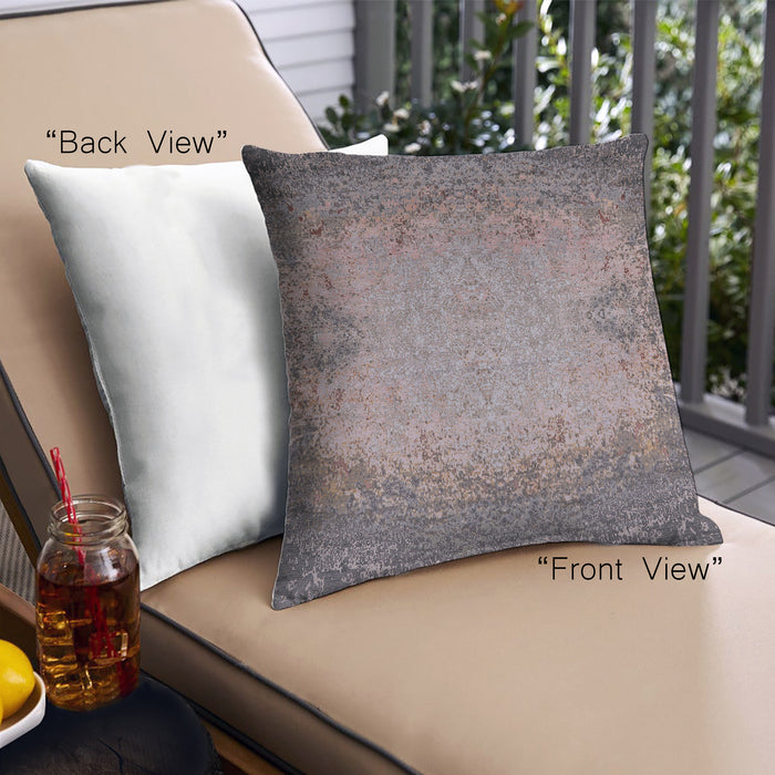 Front View of Mid-Century Modern Urban Square Rosy Brown Pink Throw Pillow, 18 inch by 18 inch, pwurb2554