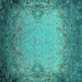 Square Oriental Turquoise Industrial Rug, urb2554turq