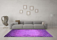 Machine Washable Oriental Purple Industrial Rug, wshurb2554pur