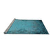 Sideview of Machine Washable Oriental Light Blue Industrial Rug, wshurb2554lblu