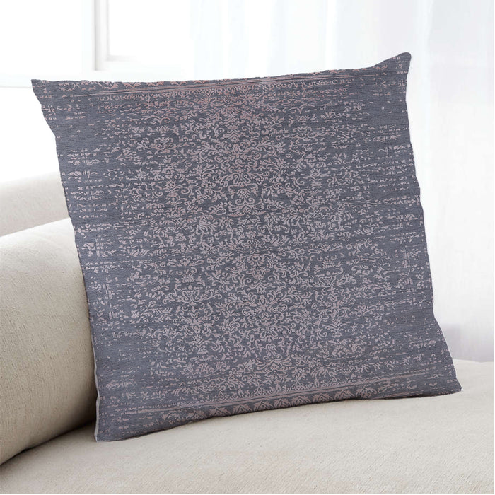 Lifestyle Image of Mid-Century Modern Urban Square Purple Navy Blue Throw Pillow, 18 inch by 18 inch, pwurb2555