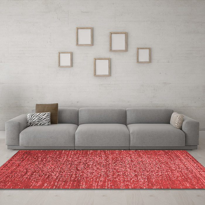 Industrial Red Washable Rugs