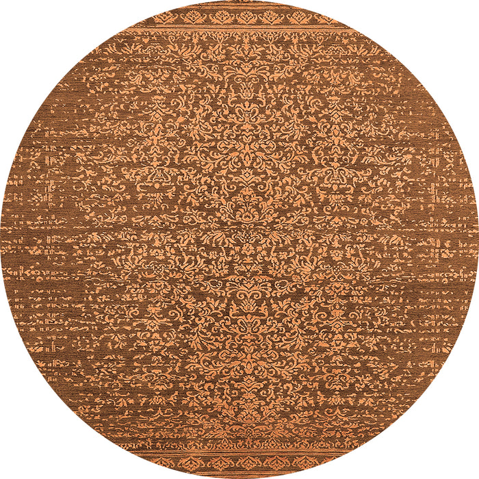 Round Oriental Orange Industrial Rug, urb2555org