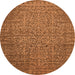 Round Oriental Orange Industrial Rug, urb2555org