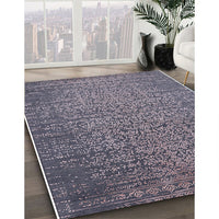 Mid-Century Modern Purple Navy Blue Oriental Rug, urb2555