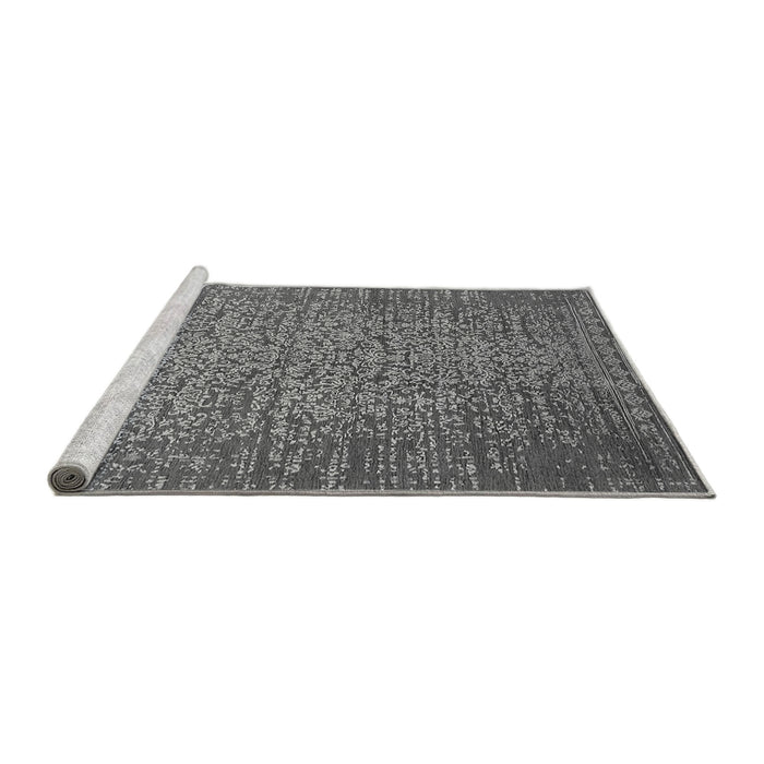 Sideview of Machine Washable Oriental Gray Industrial Rug, wshurb2555gry