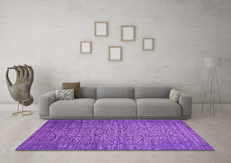 Machine Washable Oriental Purple Industrial Area Rugs in a Living Room, wshurb2555pur
