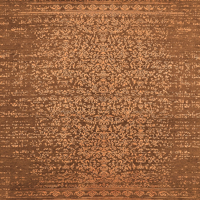 Square Oriental Orange Industrial Rug, urb2555org
