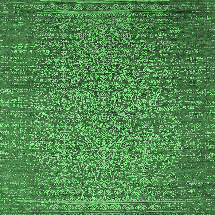Square Oriental Emerald Green Industrial Rug, urb2555emgrn