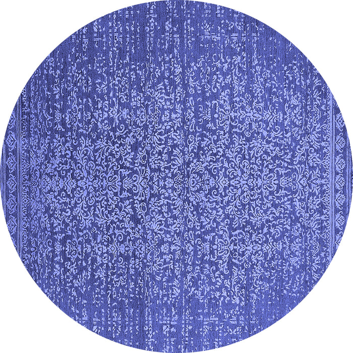 Round Oriental Blue Industrial Rug, urb2555blu