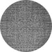 Round Oriental Gray Industrial Rug, urb2555gry