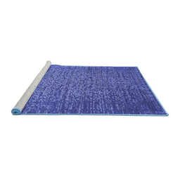 Sideview of Machine Washable Oriental Blue Industrial Rug, wshurb2555blu