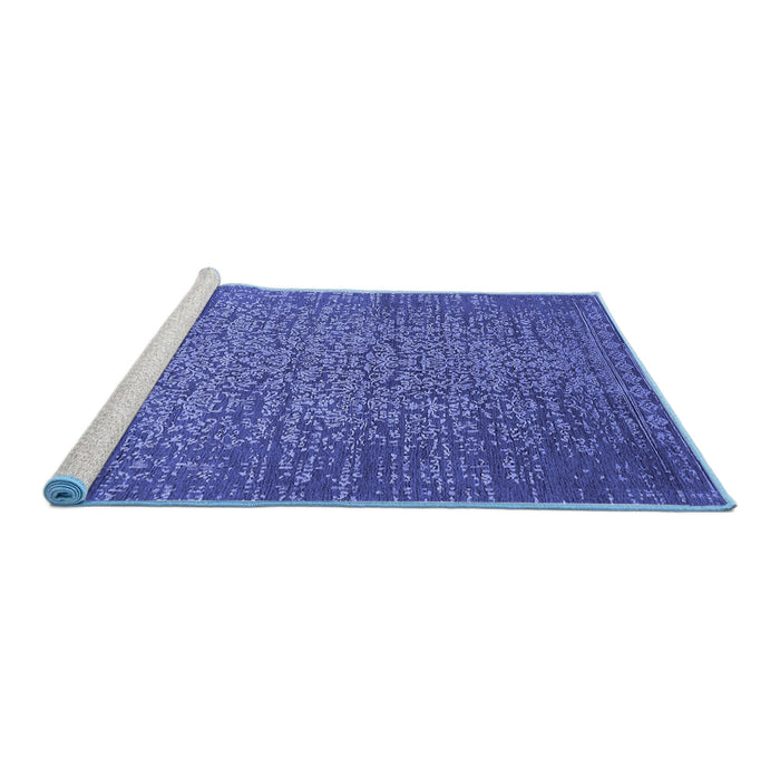 Sideview of Machine Washable Oriental Blue Industrial Rug, wshurb2555blu