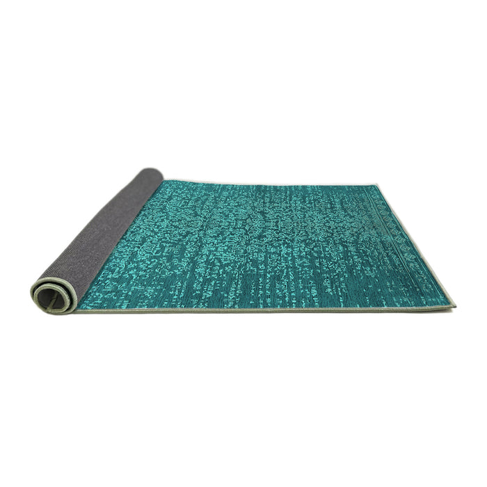 Sideview of Oriental Turquoise Industrial Rug, urb2555turq