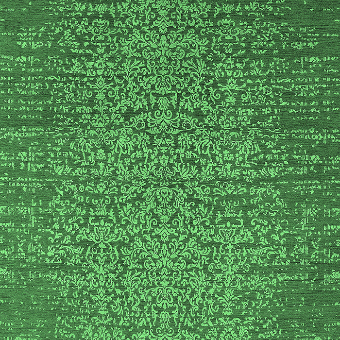 Machine Washable Oriental Emerald Green Industrial Area Rugs, wshurb2555emgrn