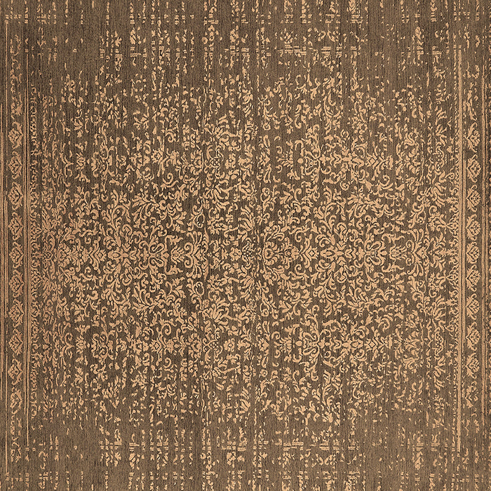 Square Oriental Brown Industrial Rug, urb2555brn