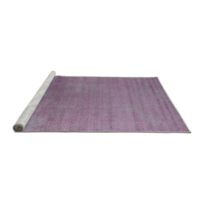 Sideview of Machine Washable Industrial Modern Pink Plum Purple Rug, wshurb2556