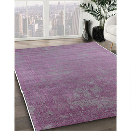 Mid-Century Modern Pink Plum Purple Oriental Rug in Family Room, urb2556