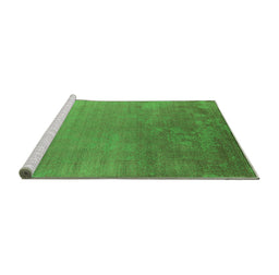 Sideview of Machine Washable Oriental Green Industrial Area Rugs, wshurb2556grn