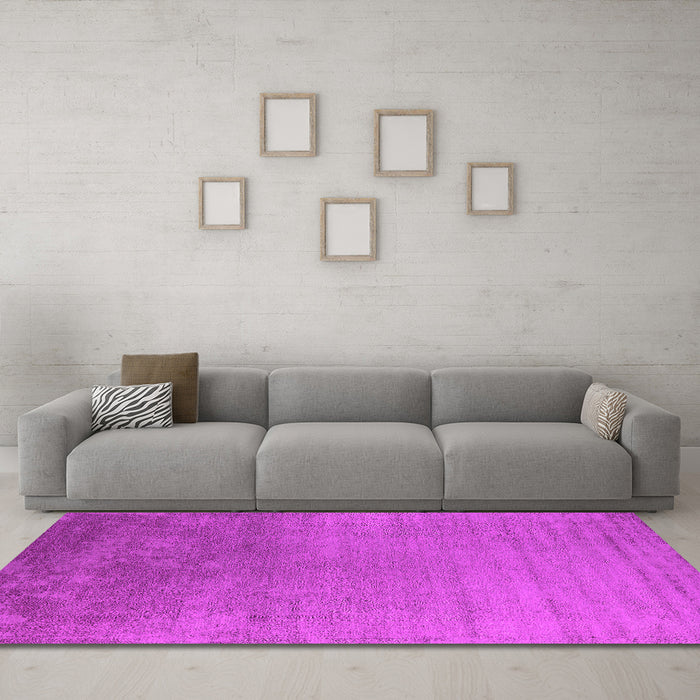 Machine Washable Oriental Pink Industrial Rug in a Living Room, wshurb2556pnk