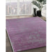 Mid-Century Modern Pink Plum Purple Oriental Rug in Family Room, urb2556