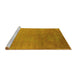 Sideview of Machine Washable Oriental Yellow Industrial Rug, wshurb2556yw