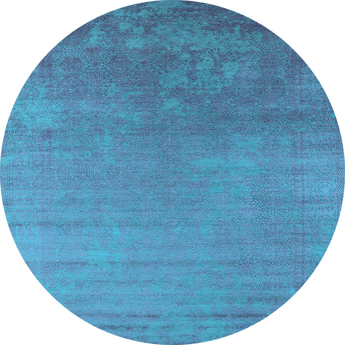 Round Oriental Light Blue Industrial Rug, urb2556lblu