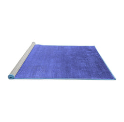 Sideview of Machine Washable Oriental Blue Industrial Rug, wshurb2556blu