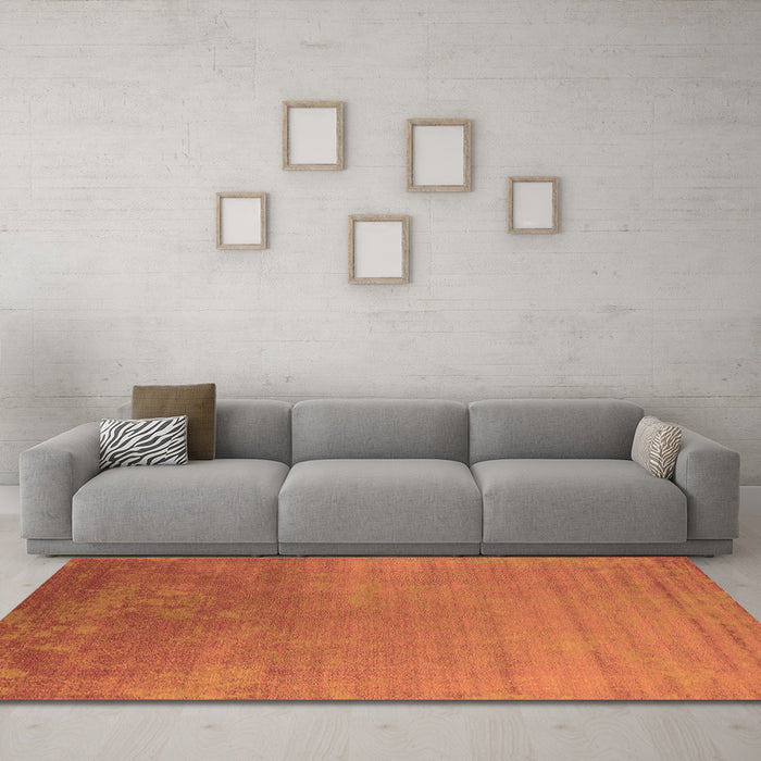 Machine Washable Oriental Orange Industrial Area Rugs in a Living Room, wshurb2556org