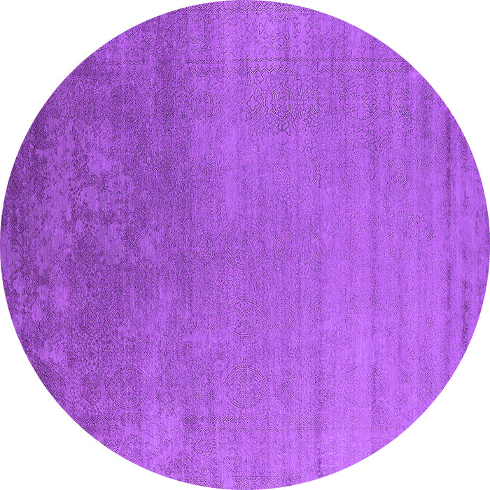 Round Oriental Purple Industrial Rug, urb2556pur