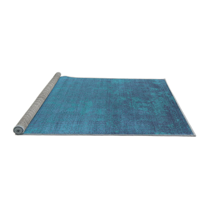 Sideview of Machine Washable Oriental Light Blue Industrial Rug, wshurb2556lblu