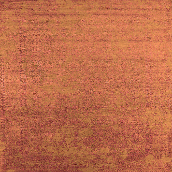 Square Oriental Orange Industrial Rug, urb2556org