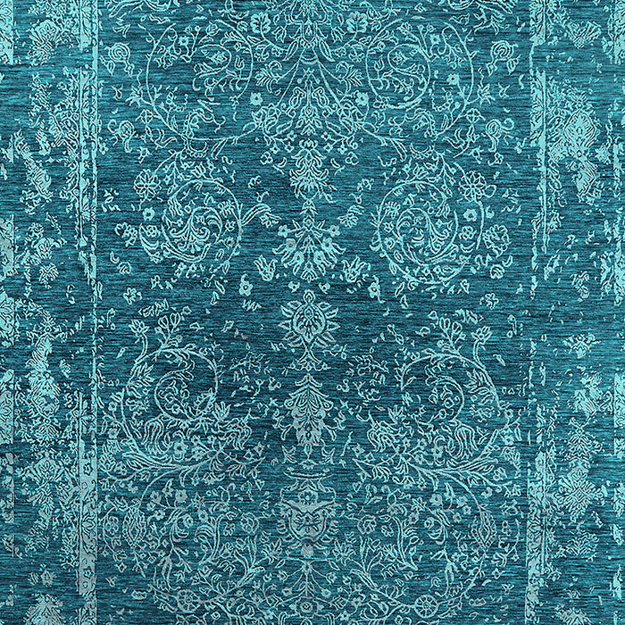 Machine Washable Oriental Turquoise Industrial Area Rugs, wshurb2557turq