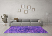 Machine Washable Oriental Purple Industrial Rug, wshurb2557pur