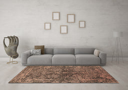 Machine Washable Oriental Brown Industrial Rug in a Living Room,, wshurb2557brn