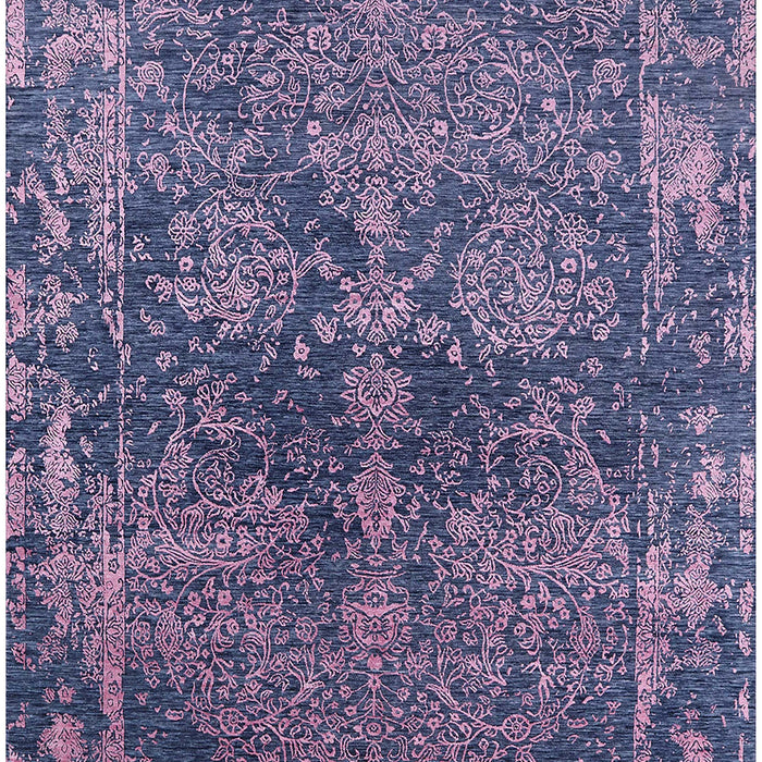 Machine Washable Industrial Modern Dark Slate Blue Purple Rug, wshurb2557