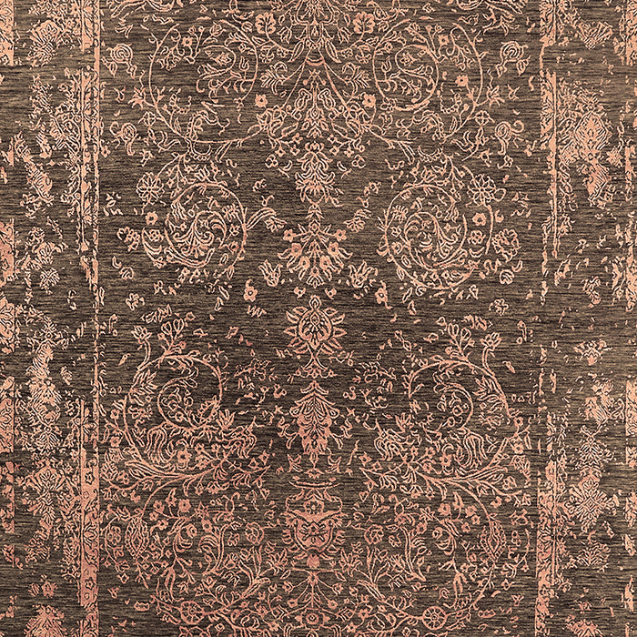 Machine Washable Oriental Brown Industrial Rug, wshurb2557brn