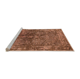 Sideview of Machine Washable Oriental Orange Industrial Area Rugs, wshurb2557org